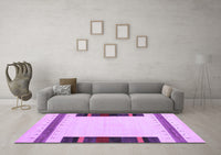 Machine Washable Solid Purple Modern Rug, wshcon1928pur