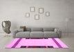 Machine Washable Solid Pink Modern Rug in a Living Room, wshcon1928pnk