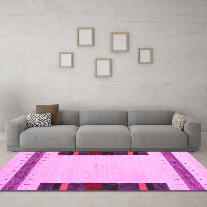 Machine Washable Solid Pink Modern Rug in a Living Room, wshcon1928pnk