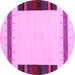 Round Solid Pink Modern Rug, con1928pnk