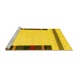 Sideview of Machine Washable Solid Yellow Modern Rug, wshcon1928yw