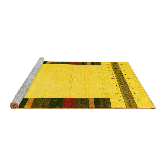 Sideview of Machine Washable Solid Yellow Modern Rug, wshcon1928yw