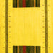 Square Machine Washable Solid Yellow Modern Rug, wshcon1928yw