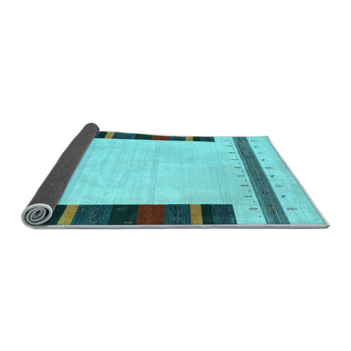 Sideview of Solid Light Blue Modern Rug, con1928lblu