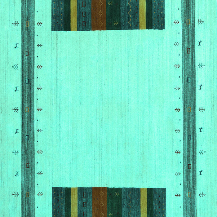 Square Machine Washable Solid Turquoise Modern Area Rugs, wshcon1928turq