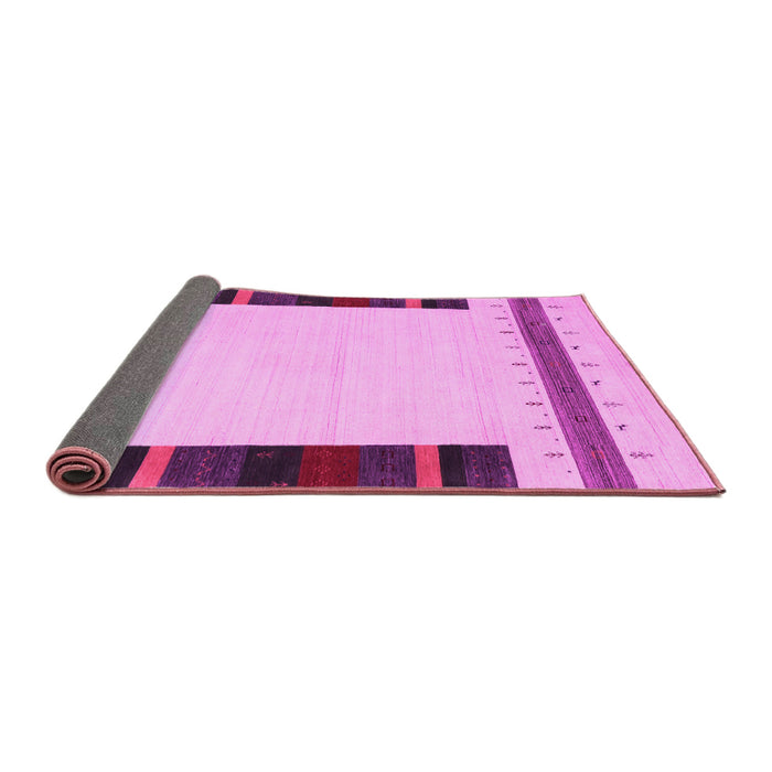 Sideview of Solid Pink Modern Rug, con1928pnk
