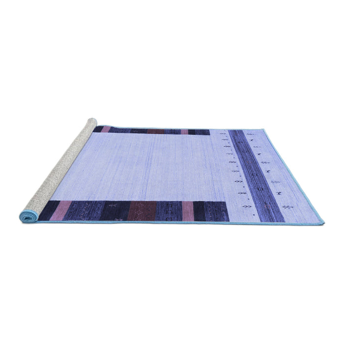 Sideview of Machine Washable Solid Blue Modern Rug, wshcon1928blu