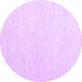 Round Solid Purple Modern Rug, con1929pur