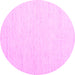 Round Solid Pink Modern Rug, con1929pnk