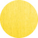 Round Solid Yellow Modern Rug, con1929yw