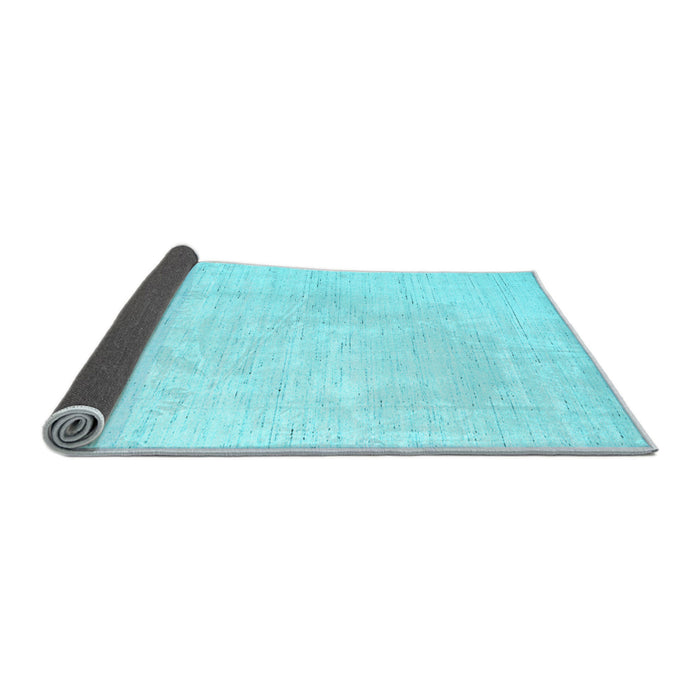 Sideview of Solid Light Blue Modern Rug, con1929lblu