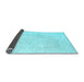 Sideview of Solid Light Blue Modern Rug, con1929lblu