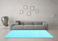 Machine Washable Solid Light Blue Modern Rug, wshcon1929lblu