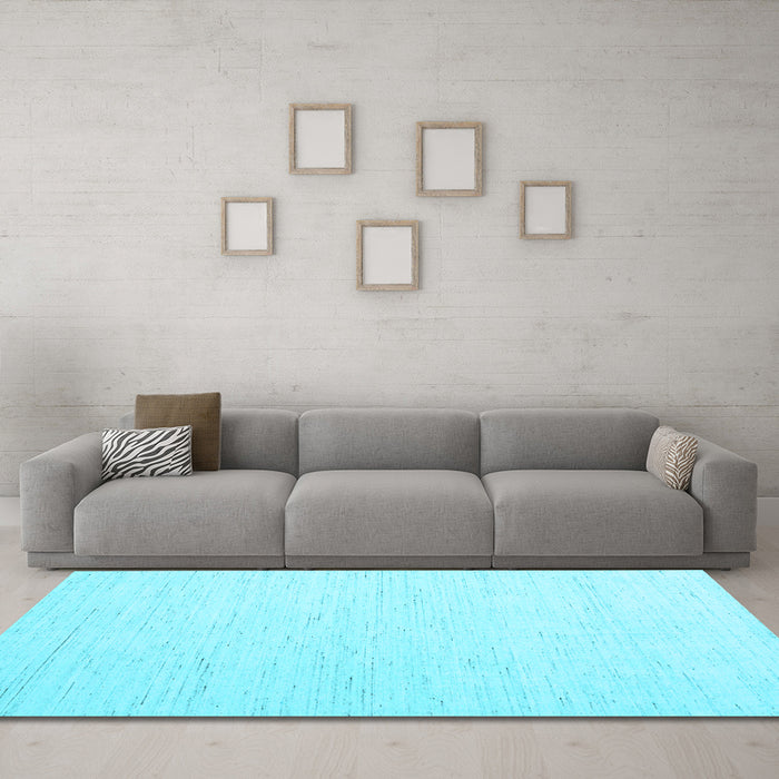 Machine Washable Solid Light Blue Modern Rug in a Living Room, wshcon1929lblu