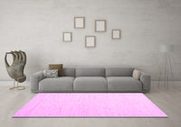 Machine Washable Solid Pink Modern Rug, wshcon1929pnk