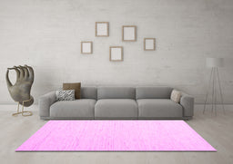 Machine Washable Solid Pink Modern Rug in a Living Room, wshcon1929pnk