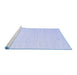 Sideview of Machine Washable Solid Blue Modern Rug, wshcon1929blu