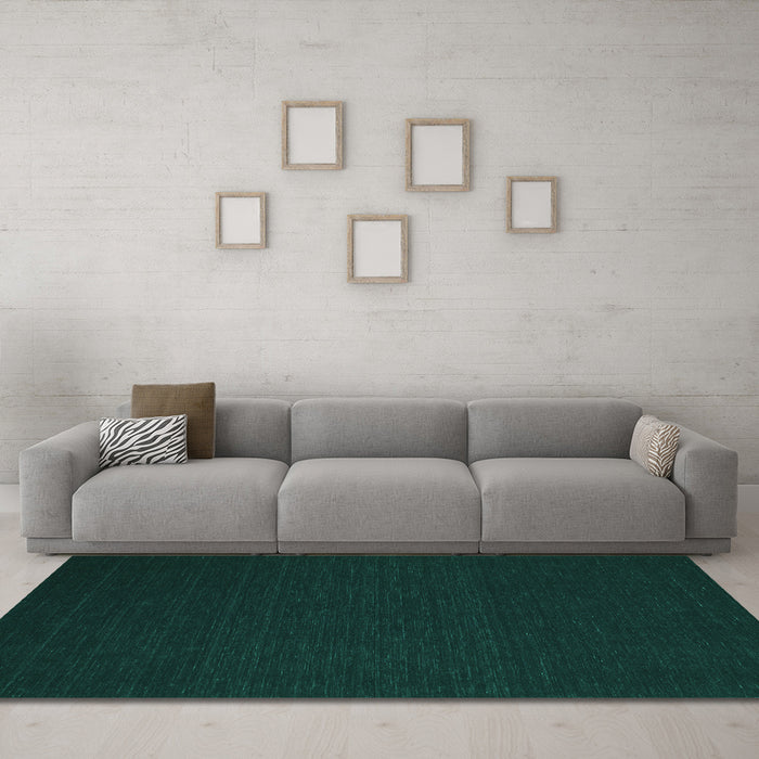 Machine Washable Abstract Turquoise Contemporary Area Rugs in a Living Room,, wshcon192turq
