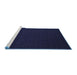 Sideview of Machine Washable Abstract Blue Contemporary Rug, wshcon192blu