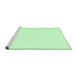 Sideview of Machine Washable Solid Emerald Green Modern Area Rugs, wshcon1930emgrn