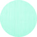 Round Solid Turquoise Modern Rug, con1930turq