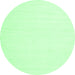 Round Machine Washable Solid Emerald Green Modern Area Rugs, wshcon1930emgrn