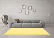 Machine Washable Solid Yellow Modern Rug in a Living Room, wshcon1930yw