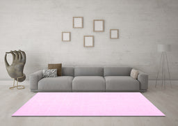 Machine Washable Solid Pink Modern Rug in a Living Room, wshcon1930pnk