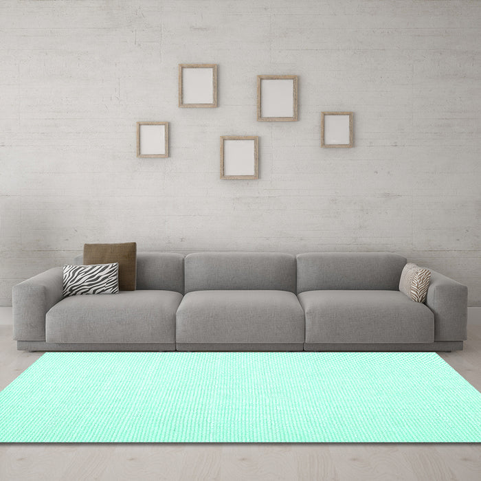 Machine Washable Solid Turquoise Modern Area Rugs in a Living Room,, wshcon1930turq