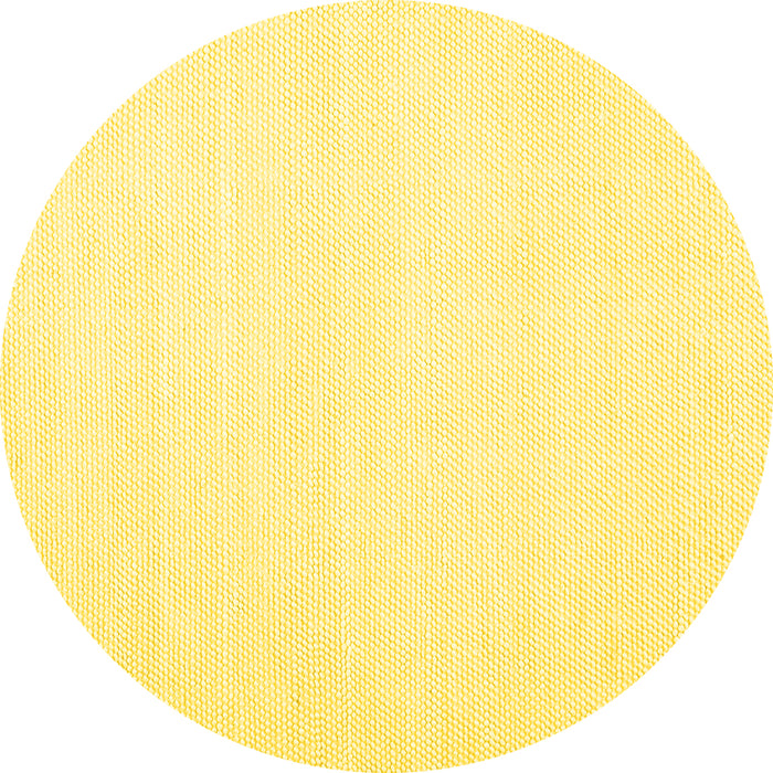 Round Machine Washable Solid Yellow Modern Rug, wshcon1930yw