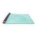 Sideview of Solid Light Blue Modern Rug, con1930lblu