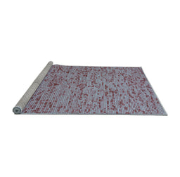 Sideview of Machine Washable Abstract Light Blue Contemporary Rug, wshcon1931lblu
