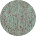 Round Abstract Turquoise Contemporary Rug, con1931turq