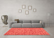 Machine Washable Abstract Orange Contemporary Area Rugs in a Living Room, wshcon1931org