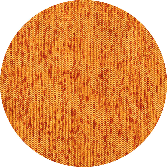 Round Abstract Yellow Contemporary Rug, con1931yw