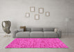 Machine Washable Abstract Pink Contemporary Rug in a Living Room, wshcon1931pnk