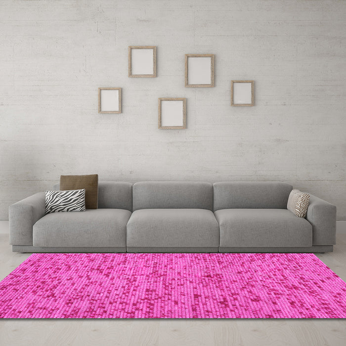 Machine Washable Abstract Pink Contemporary Rug in a Living Room, wshcon1931pnk
