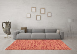 Machine Washable Abstract Brown Contemporary Rug in a Living Room,, wshcon1931brn