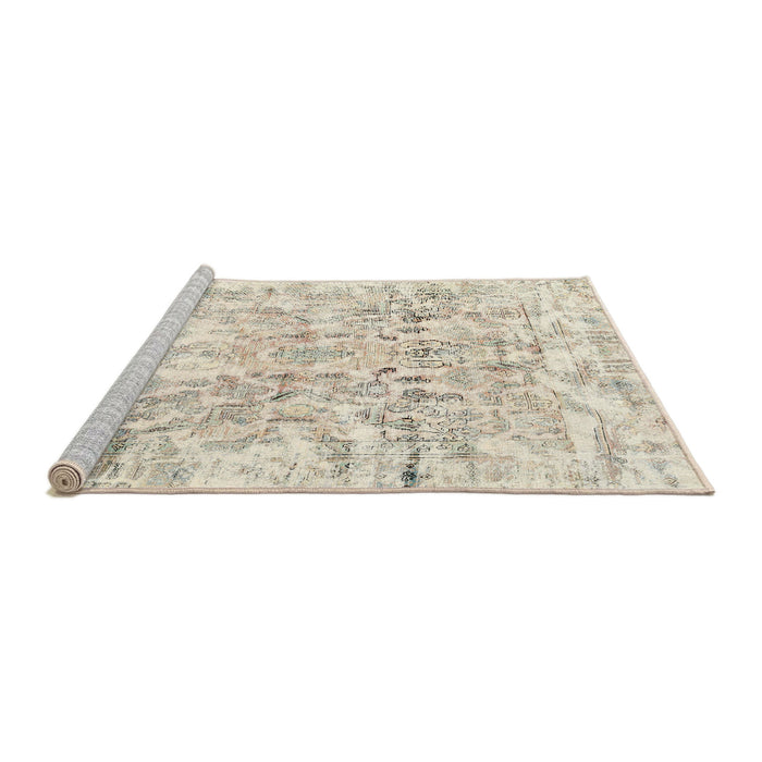 Serging Thickness of Machine Washable Contemporary Light French Beige Brown Rug, wshcon1932