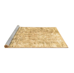 Sideview of Machine Washable Abstract Brown Contemporary Rug, wshcon1932brn