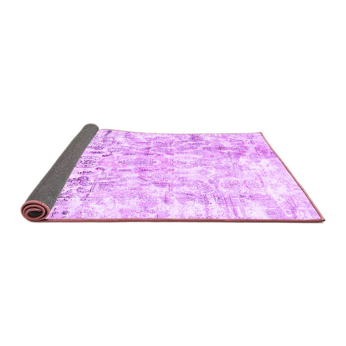 Sideview of Abstract Purple Contemporary Rug, con1932pur