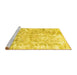 Sideview of Machine Washable Abstract Yellow Contemporary Rug, wshcon1932yw