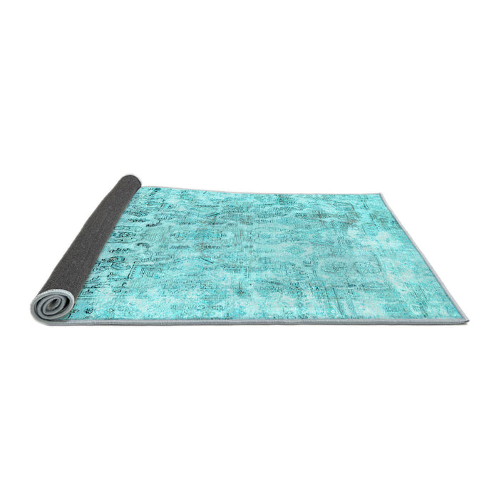 Sideview of Abstract Light Blue Contemporary Rug, con1932lblu