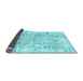 Sideview of Abstract Light Blue Contemporary Rug, con1932lblu