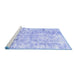 Sideview of Machine Washable Abstract Blue Contemporary Rug, wshcon1932blu