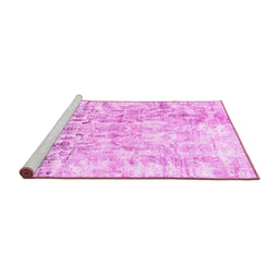 Sideview of Machine Washable Abstract Pink Contemporary Rug, wshcon1932pnk