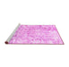 Sideview of Machine Washable Abstract Pink Contemporary Rug, wshcon1932pnk