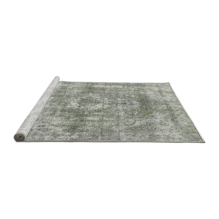 Serging Thickness of Machine Washable Contemporary Sage Green Rug, wshcon1933
