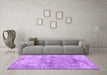 Machine Washable Abstract Purple Contemporary Area Rugs in a Living Room, wshcon1933pur