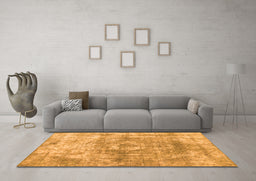 Machine Washable Abstract Orange Contemporary Area Rugs in a Living Room, wshcon1933org